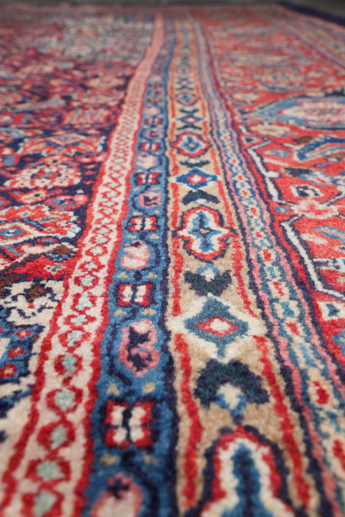 10.7 x 14.6 Persian Herati Mahal Rug Navy Blue #F-4129