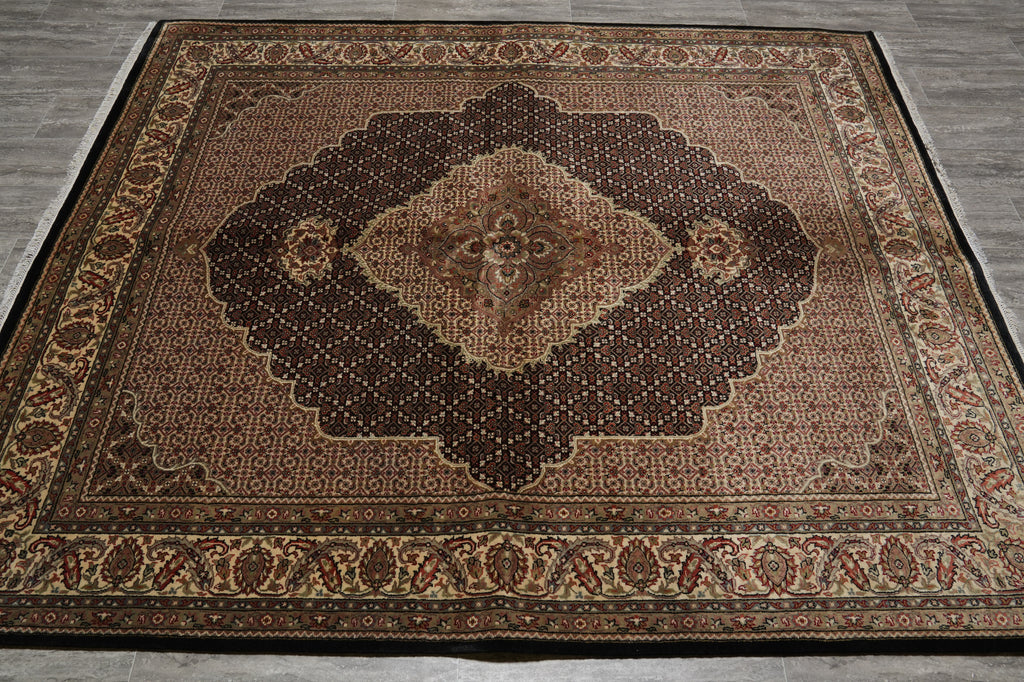 6.8 x 8 Tribal Persian Traditional Wool Silk Hand-Knotted Rug #F-3080