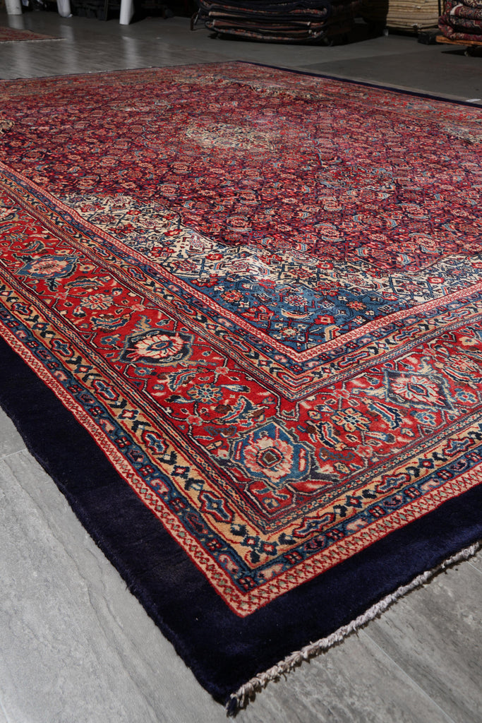 10.7 x 14.6 Persian Herati Mahal Rug Navy Blue #F-4129