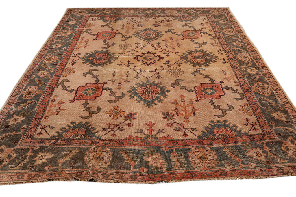 9 x 10.7 New Handmade Wool Rug Tan #F-4441