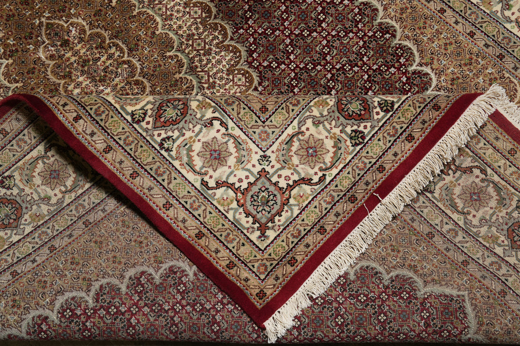 6.7 x 10 High Quality Traditional Mahi Tabriz Wool Silk Hand-Knotted Rug #F-3081