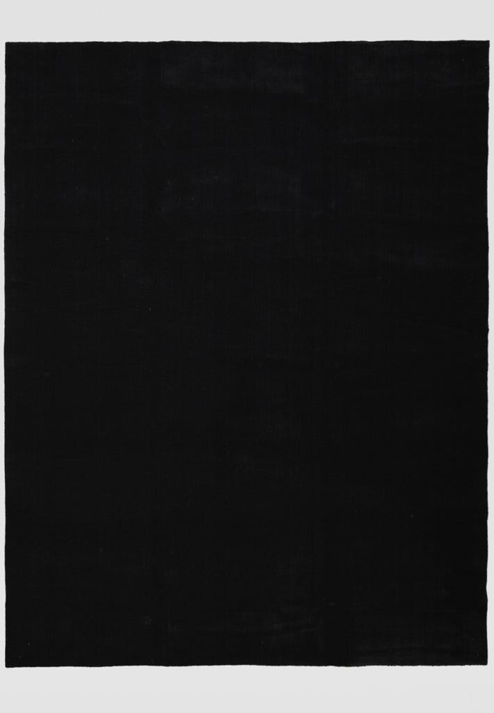 8 x 10 PLAIN SOLID BLACK Handmade Wool rug CONTEMPORARY #F-3315