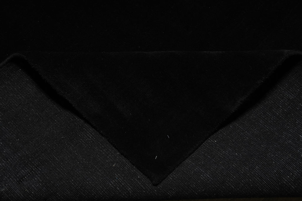 8 x 10 PLAIN SOLID BLACK Handmade Wool rug CONTEMPORARY #F-3315