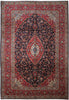 Load image into Gallery viewer, 9 x 12 Signed persian Kashan rug Navy Blue #F-4130