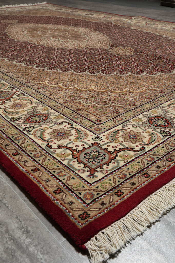 6.7 x 10 High Quality Traditional Mahi Tabriz Wool Silk Hand-Knotted Rug #F-3081