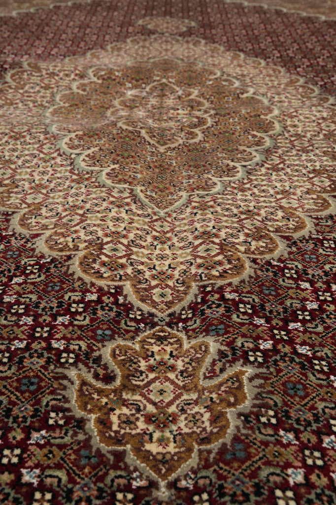 6.7 x 10 High Quality Traditional Mahi Tabriz Wool Silk Hand-Knotted Rug #F-3081
