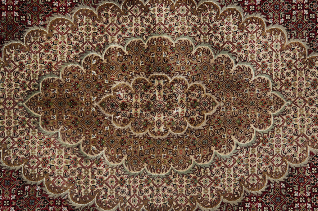 6.7 x 10 High Quality Traditional Mahi Tabriz Wool Silk Hand-Knotted Rug #F-3081