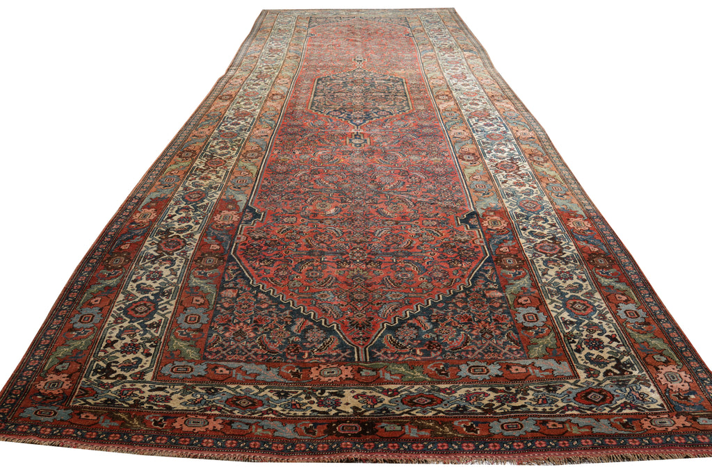 9 x 20 Authentic Antique Persian Kord Bijar Rug  #F-4442