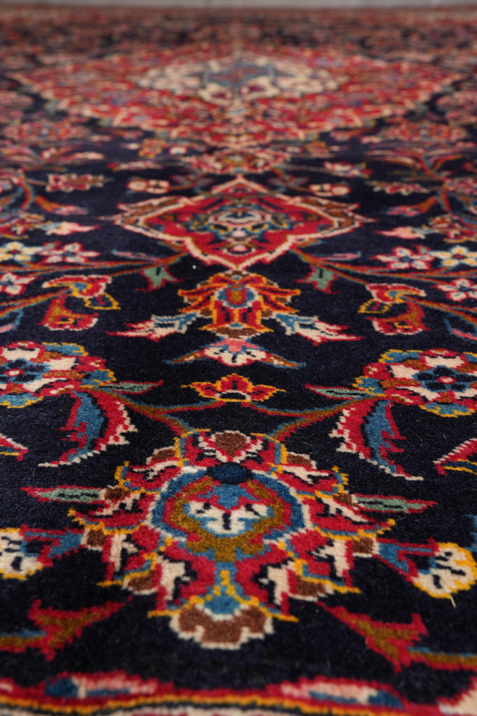 9 x 12 Signed persian Kashan rug Navy Blue #F-4130