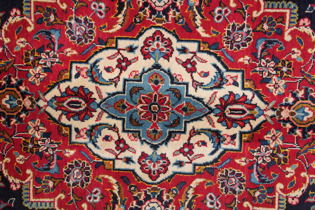 9 x 12 Signed persian Kashan rug Navy Blue #F-4130