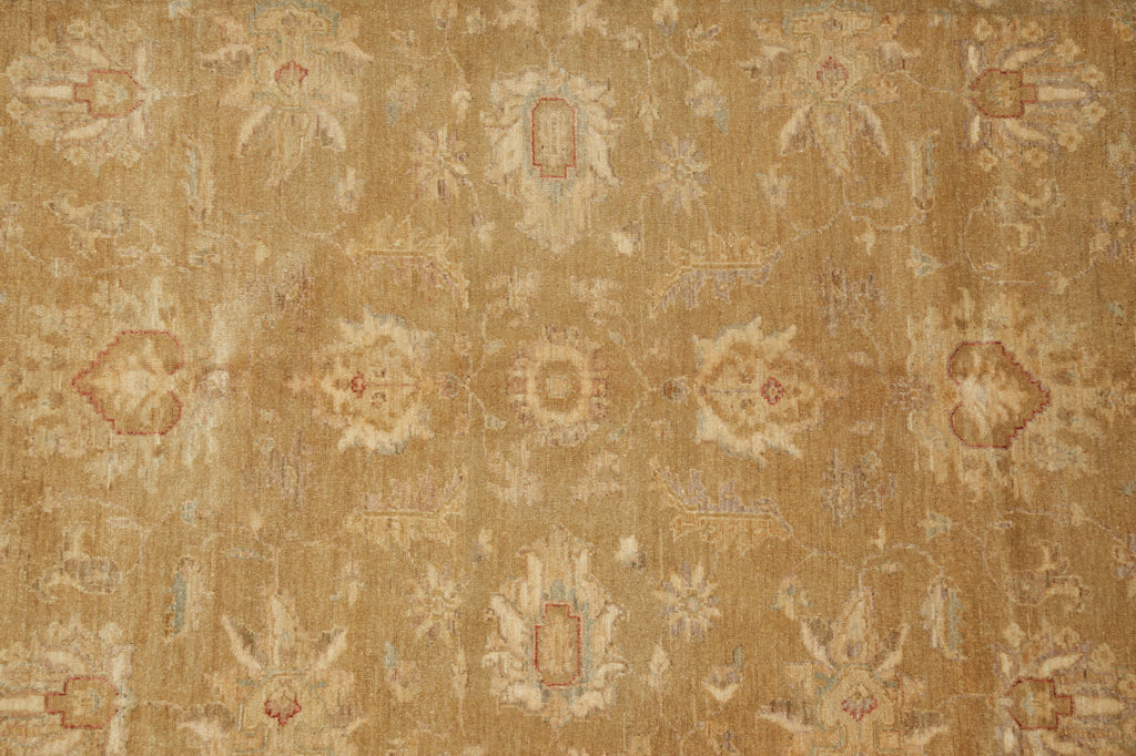 8 x 9.7 Sage Green Chobi Peshawar Handmade Rug #PIX-20572