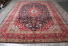 Load image into Gallery viewer, 9 x 12 Signed persian Kashan rug Navy Blue #F-4130