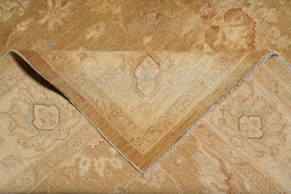 8 x 9.7 Sage Green Chobi Peshawar Handmade Rug #PIX-20572