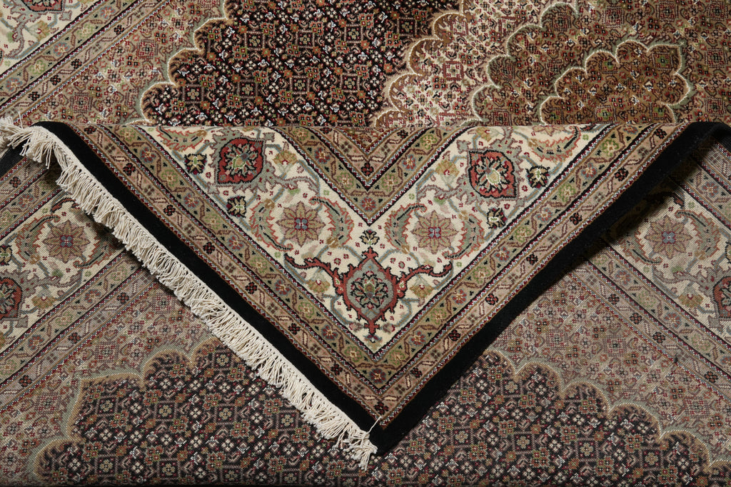 6.8 x 10 Traditional Wool Silk Quality Tabriz Mahi Rug  Hand-Knotted Rug #F-3082