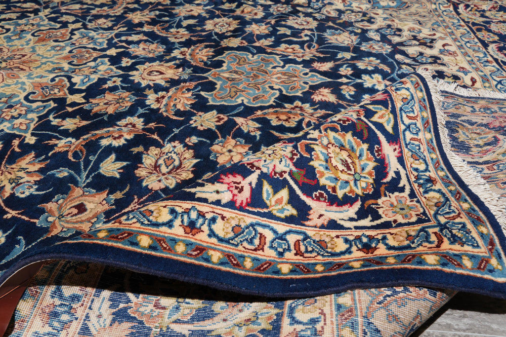 9 x 13 Persian Najafabad Esfahan Wool rug Navy Blue #F-4131