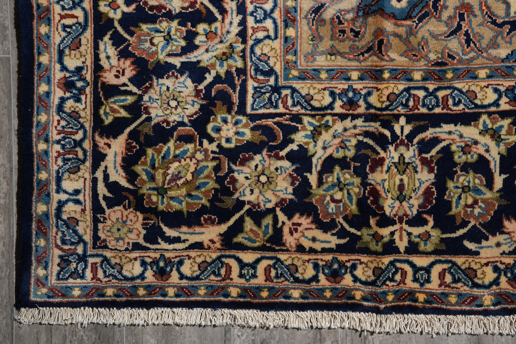 9 x 13 Persian Najafabad Esfahan Wool rug Navy Blue #F-4131