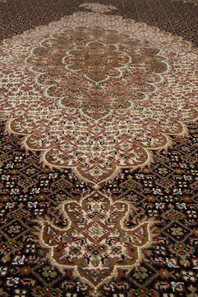 6.8 x 10 Traditional Wool Silk Quality Tabriz Mahi Rug  Hand-Knotted Rug #F-3082