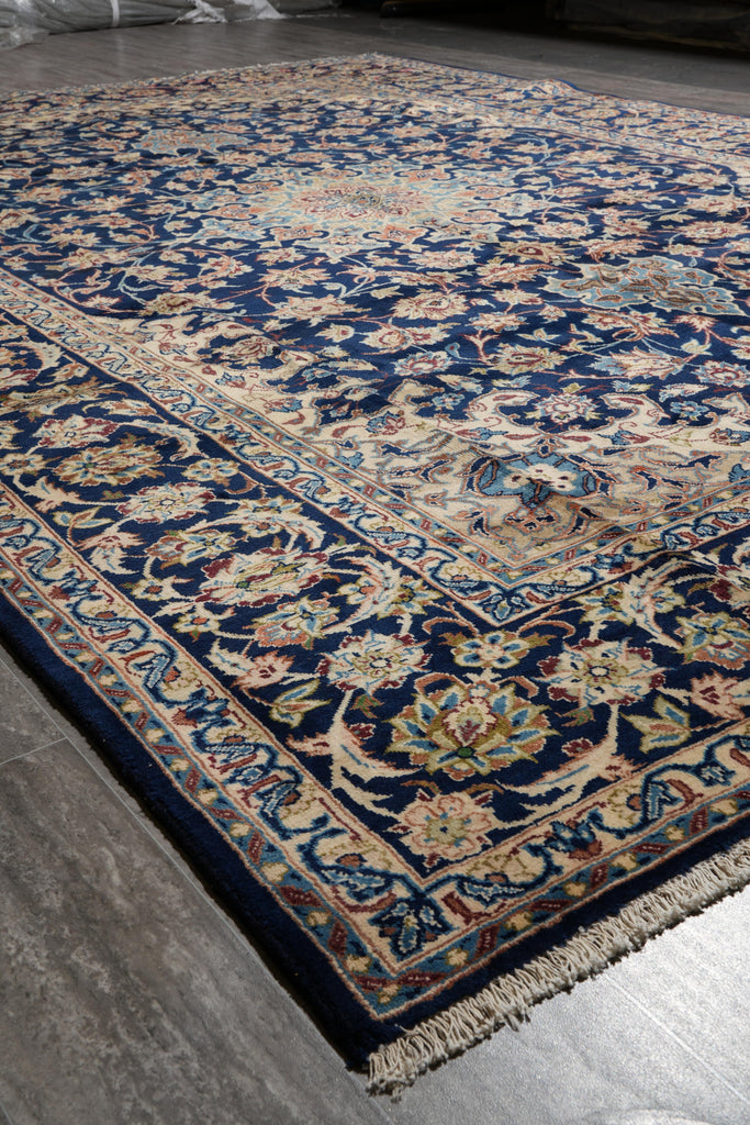9 x 13 Persian Najafabad Esfahan Wool rug Navy Blue #F-4131
