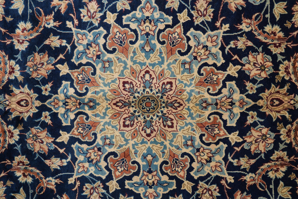 9 x 13 Persian Najafabad Esfahan Wool rug Navy Blue #F-4131
