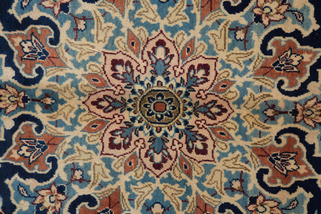 9 x 13 Persian Najafabad Esfahan Wool rug Navy Blue #F-4131