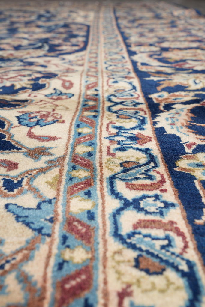 9 x 13 Persian Najafabad Esfahan Wool rug Navy Blue #F-4131