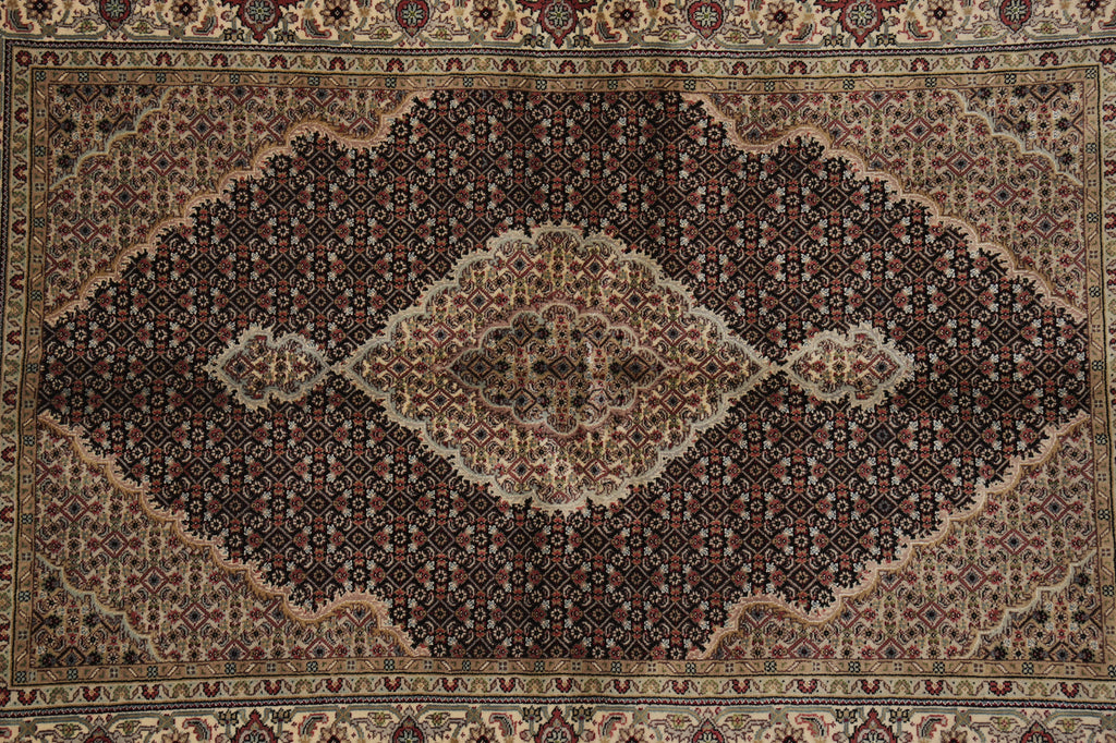 4.8 x 6.9 Tabriz Mahi Wool Silk Hand-Knotted Quality Rug Dense and Lustrous #F-3083