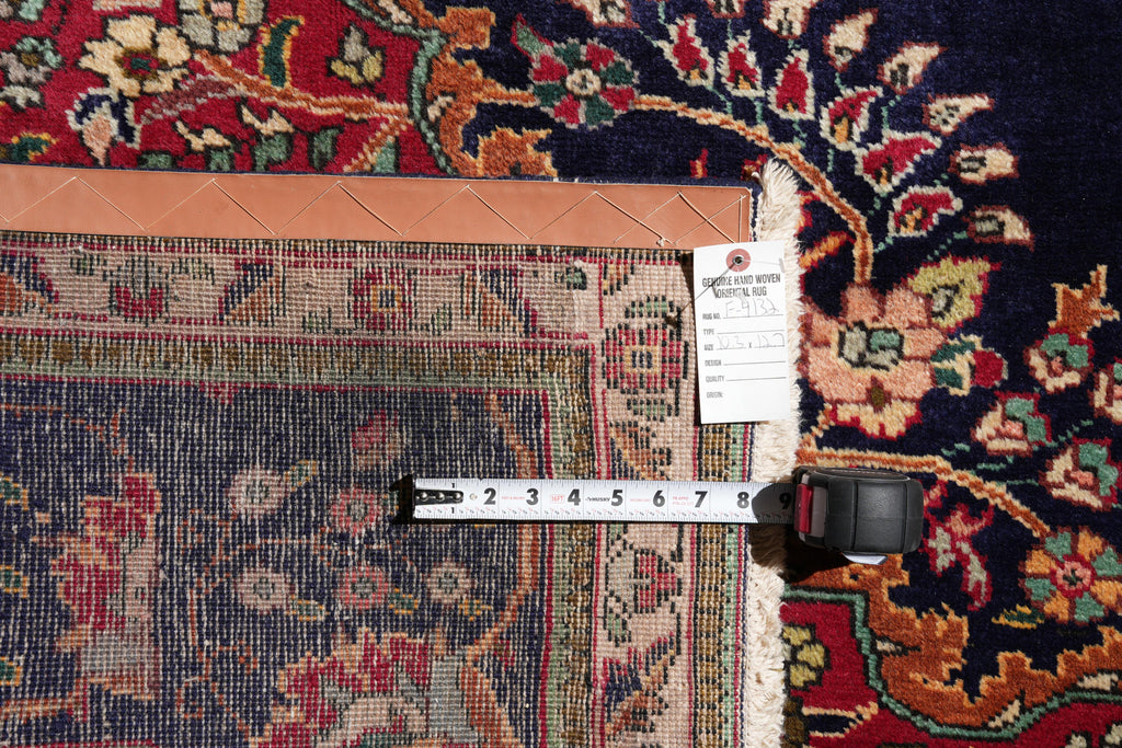 10.3 x 12.7 Persian Tabriz Rug Dark Blue #F-4132