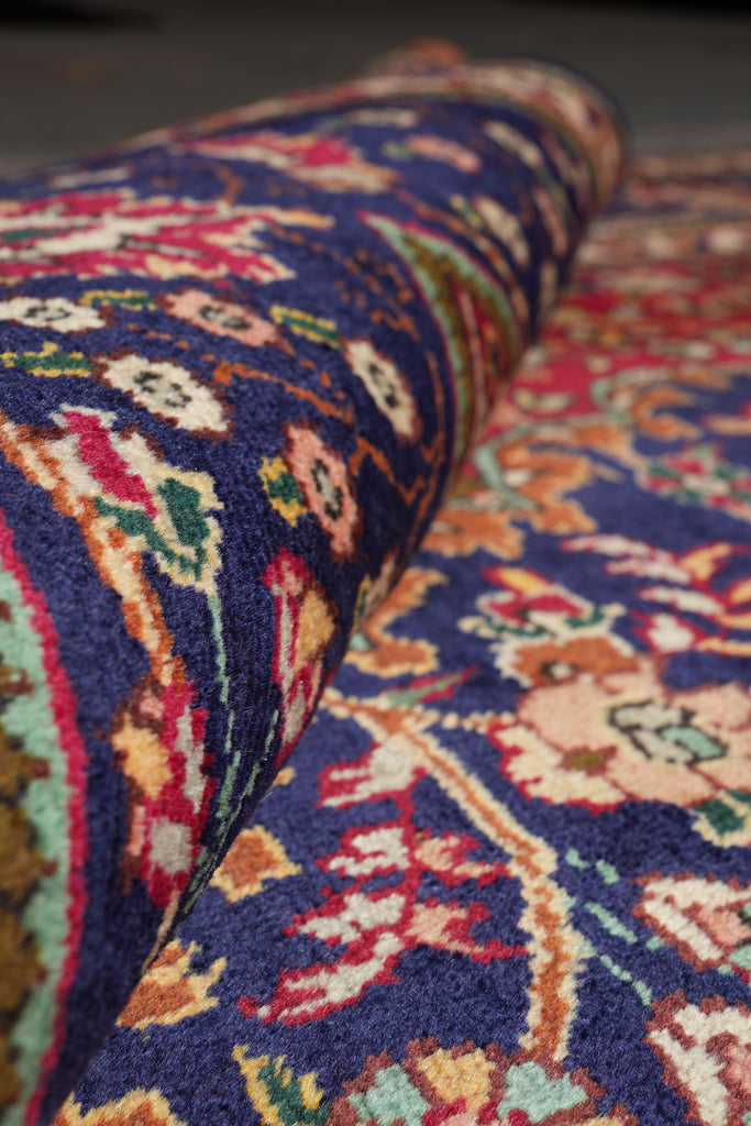 10.3 x 12.7 Persian Tabriz Rug Dark Blue #F-4132