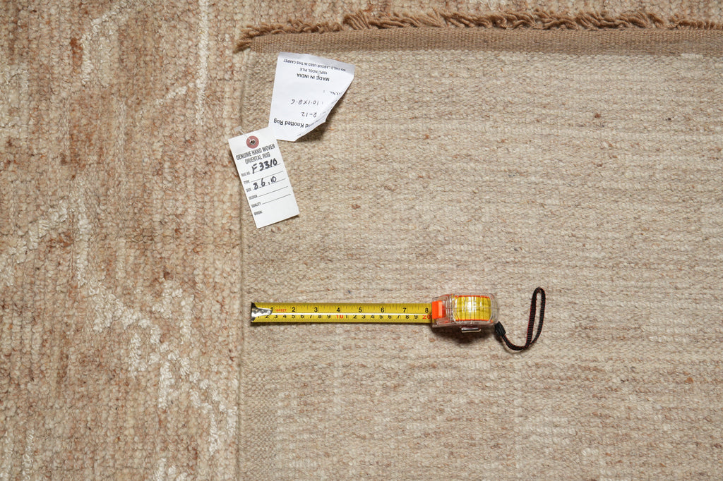 8.6 x 10 Beautiful Contemporary Rug Handmade Imported Organic Wool Neutrals Color#F-3310