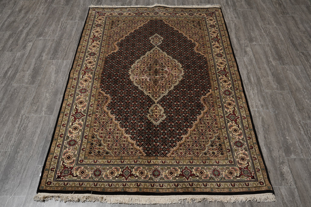 4.8 x 6.9 Tabriz Mahi Wool Silk Hand-Knotted Quality Rug Dense and Lustrous #F-3083