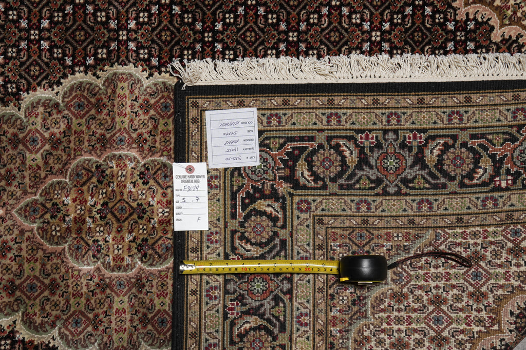 5 x 7 Mahi Tabriz Traditional Woo Hand-Knotted Rug #F-3084