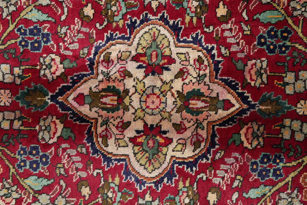 10.3 x 12.7 Persian Tabriz Rug Dark Blue #F-4132