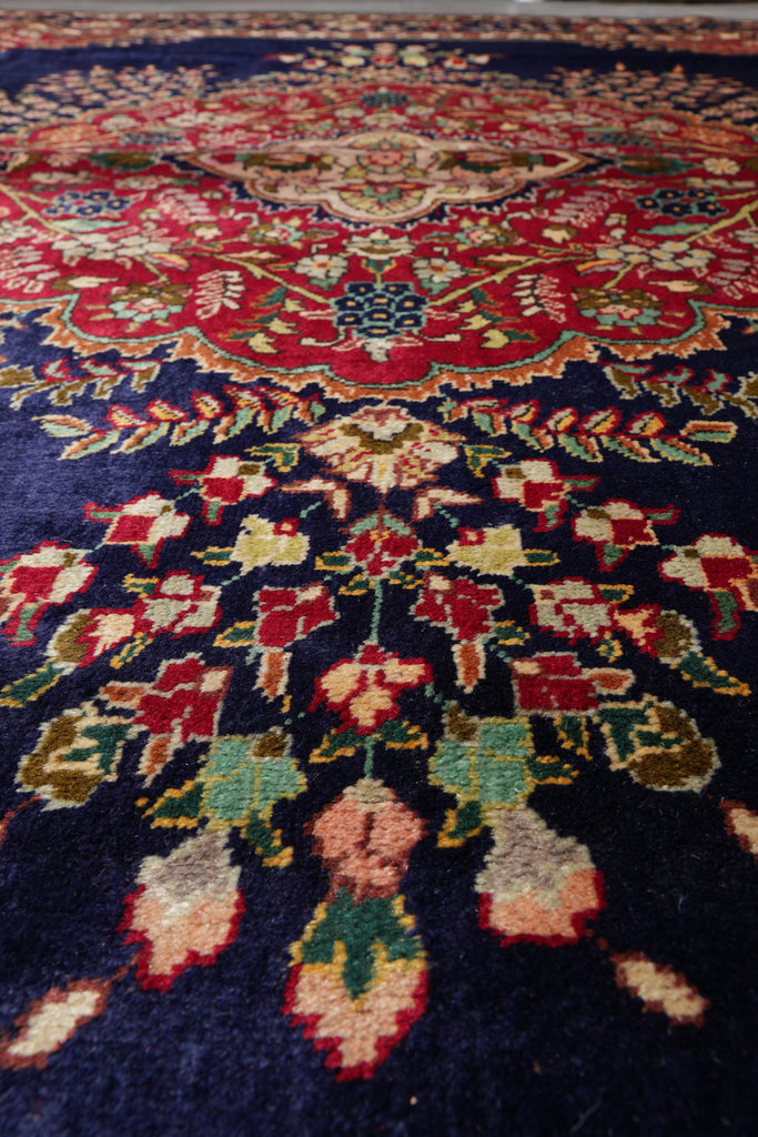 10.3 x 12.7 Persian Tabriz Rug Dark Blue #F-4132