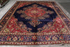 Load image into Gallery viewer, 10.3 x 12.7 Persian Tabriz Rug Dark Blue #F-4132