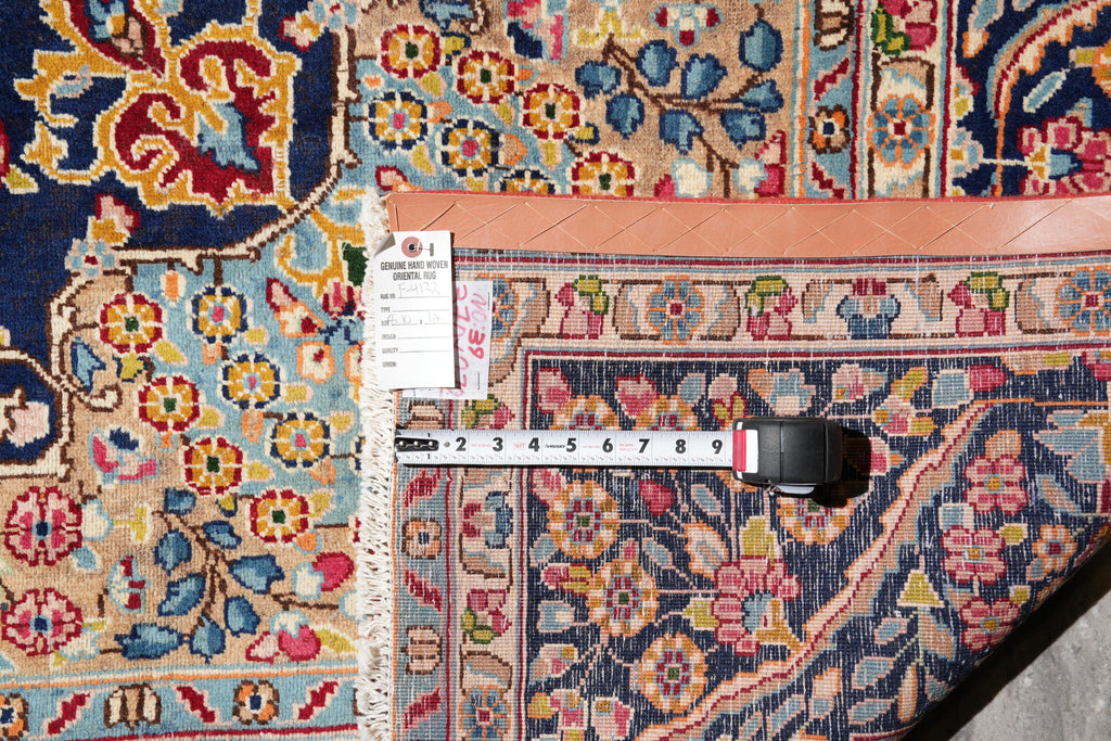 9 x 12 Persian Kerman rug Dark Blue #F-4133