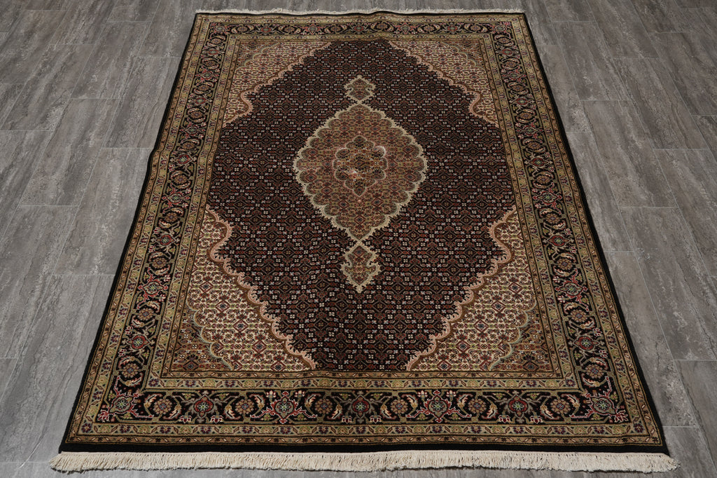 5 x 7 Mahi Tabriz Traditional Woo Hand-Knotted Rug #F-3084
