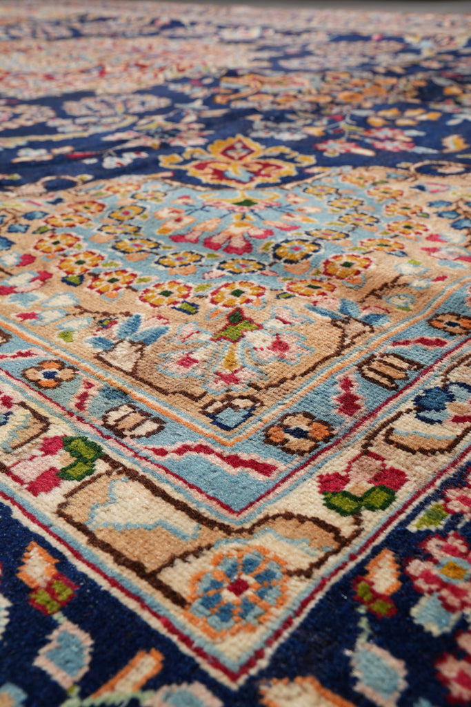 9 x 12 Persian Kerman rug Dark Blue #F-4133