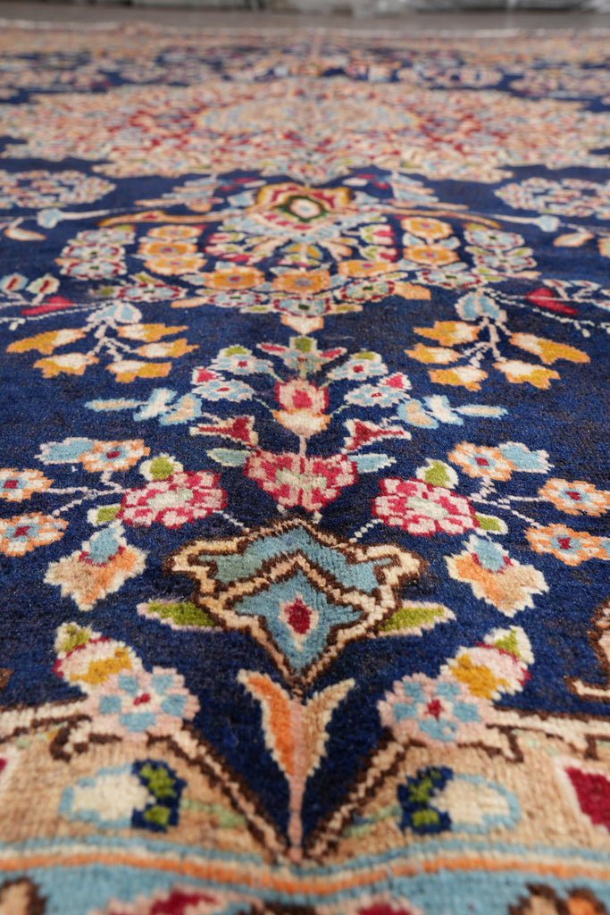 9 x 12 Persian Kerman rug Dark Blue #F-4133