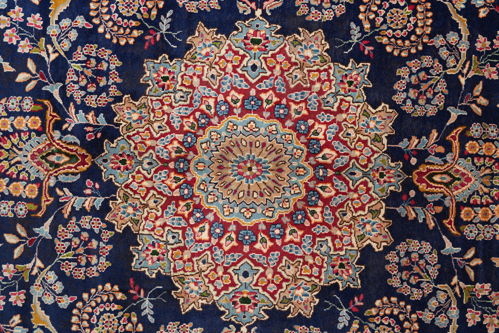 9 x 12 Persian Kerman rug Dark Blue #F-4133