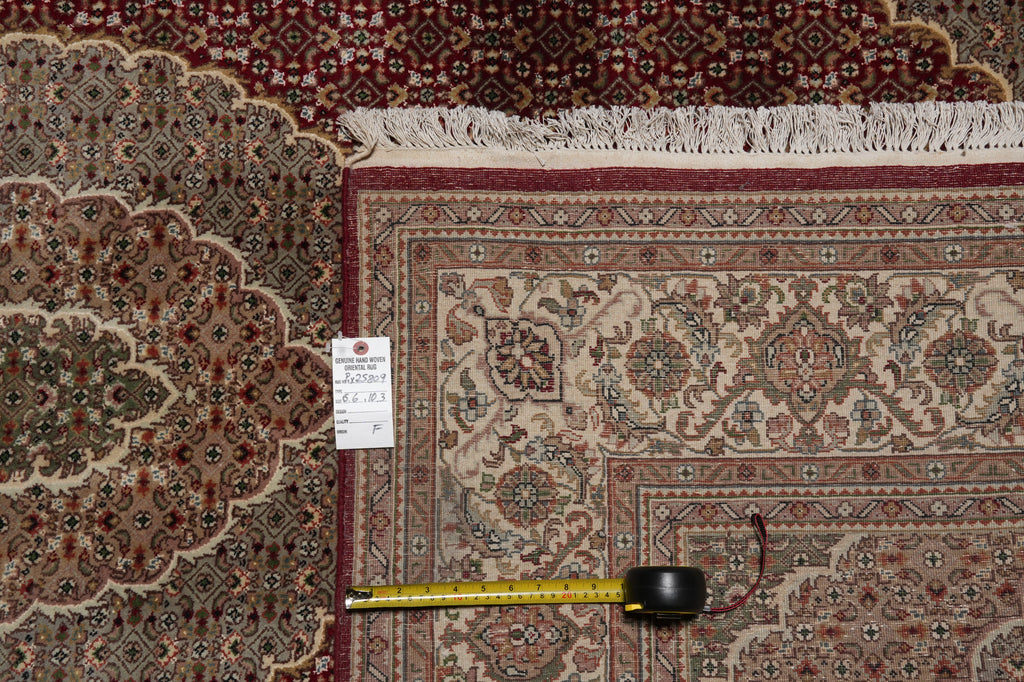 6.6 x 10.3 Quality Handmade Wool and Silk Mahi Tabriz Rug #PIX-25809