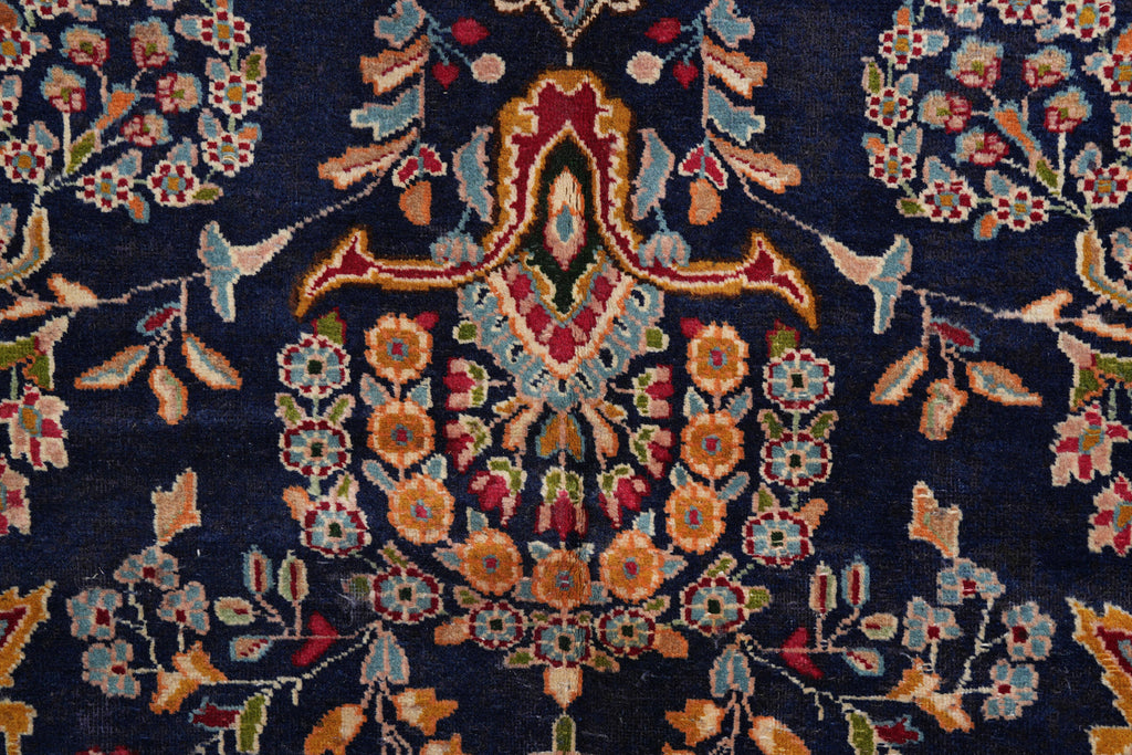 9 x 12 Persian Kerman rug Dark Blue #F-4133