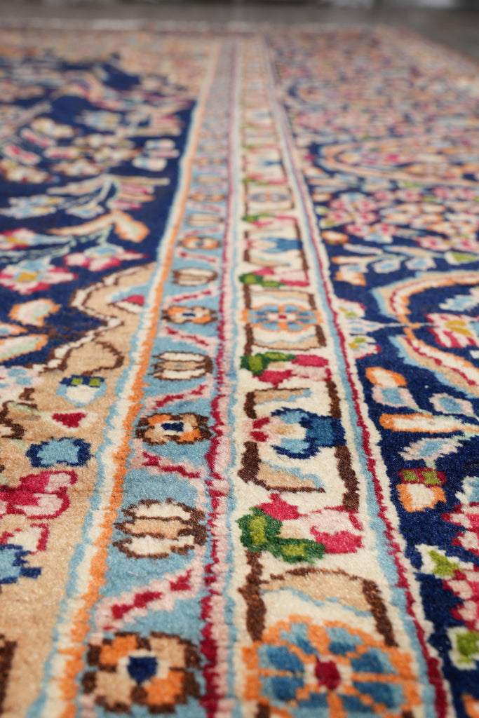 9 x 12 Persian Kerman rug Dark Blue #F-4133