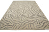 Load image into Gallery viewer, 9.3 x 13.7 Great Handmade Modern Rug Carved Raised Natural Wool Pile Ivory #F-3319