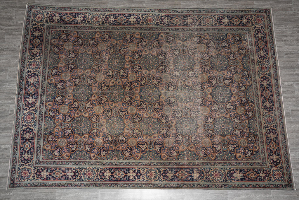 9.1 x 13.2 Semi-Antique Persian Khorassan Rug Unique 1960's #F-4134