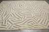Load image into Gallery viewer, 9.3 x 13.7 Great Handmade Modern Rug Carved Raised Natural Wool Pile Ivory #F-3319