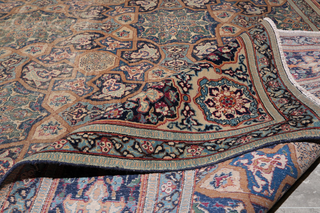 9.1 x 13.2 Semi-Antique Persian Khorassan Rug Unique 1960's #F-4134