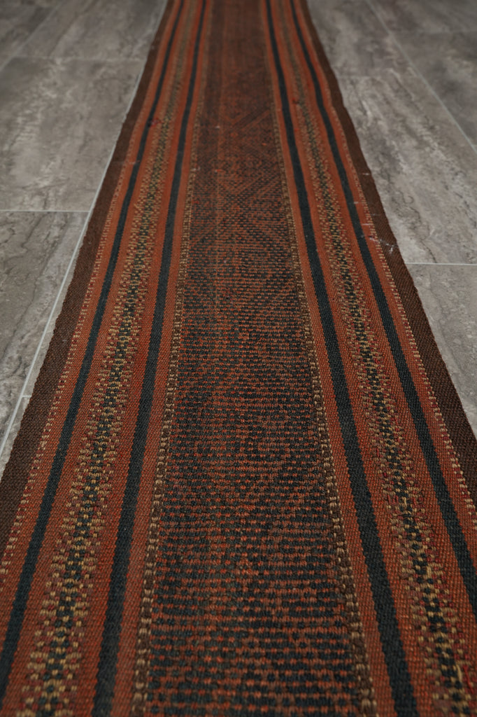 1 x 38 Feet Narrow Long Vintage Kilim Runner Rare Decorative Wall Rug #3320