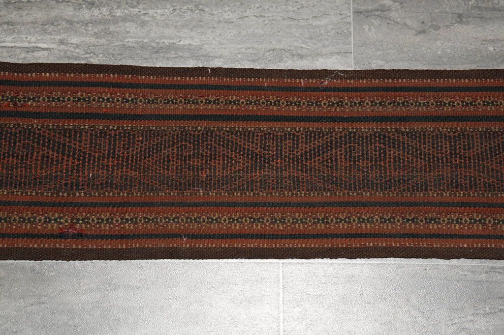 1 x 38 Feet Narrow Long Vintage Kilim Runner Rare Decorative Wall Rug #3320