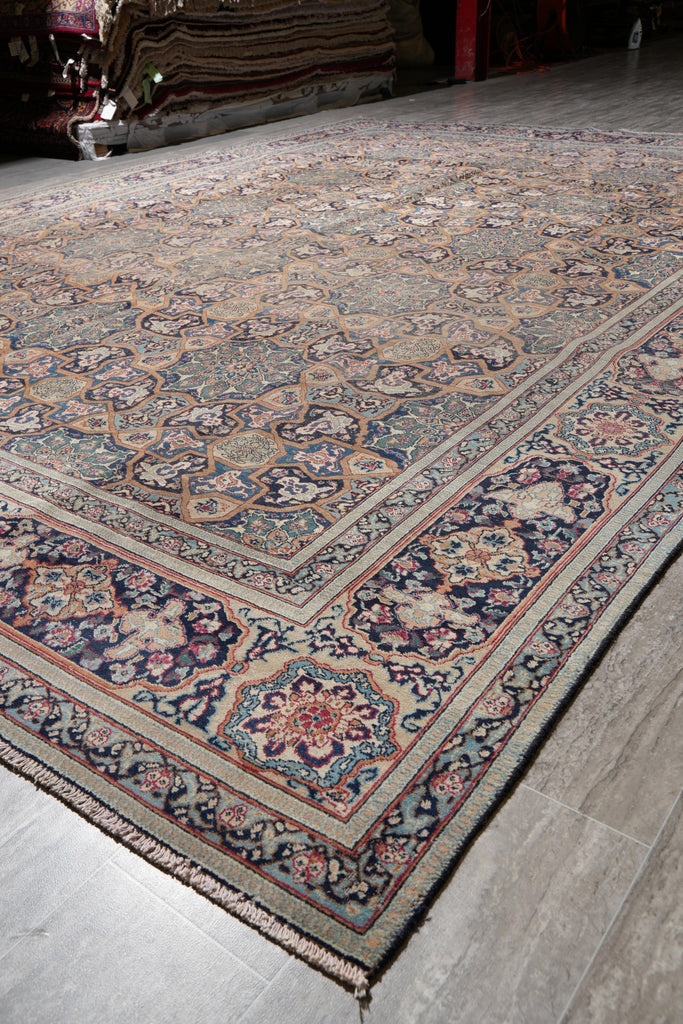 9.1 x 13.2 Semi-Antique Persian Khorassan Rug Unique 1960's #F-4134