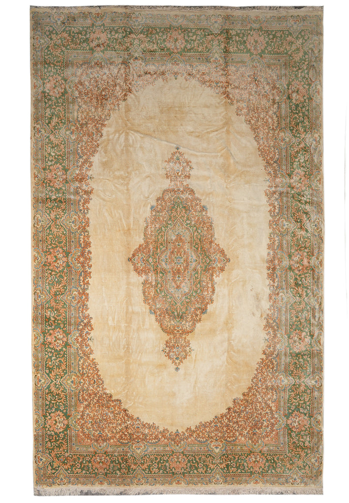 11.6 x 19.6   Open Field Old Persian Kerman Rug